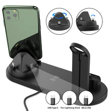 Load image into Gallery viewer, 4 in 1 Wireless Charging Stand Apple Watch iPhone