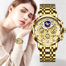 Load image into Gallery viewer, LIGE New Women's Gold Watch